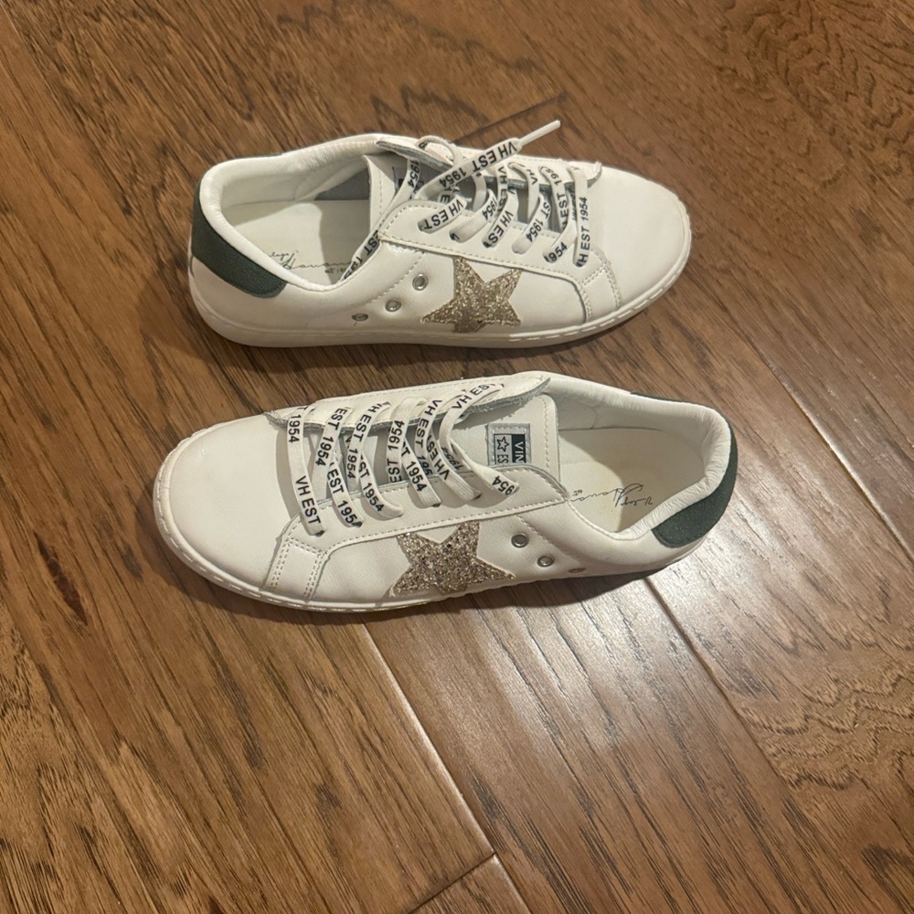 Stylish White and Green Shoes